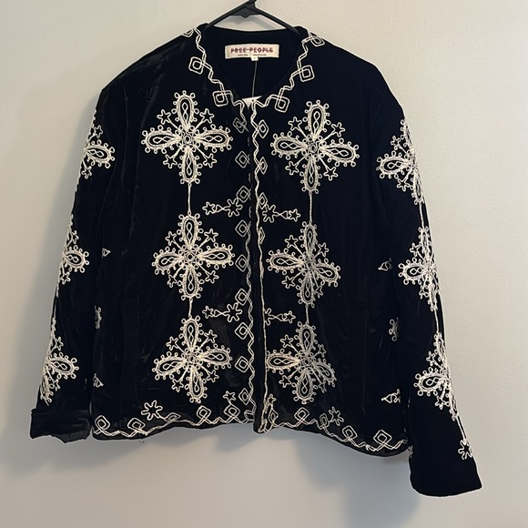 Free People Black Embroidered Jacket - Picture 2 of 4